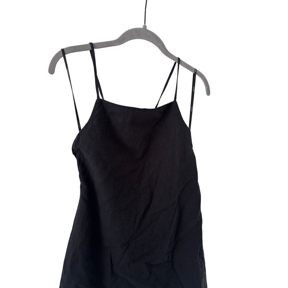 Forever 21 Black Linen Blend Mini Dress Criss Cross Back Strappy Women’s S - Picture 3 of 10